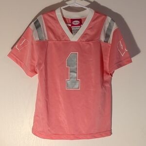 Youth Pink Number 1 Football Jersey